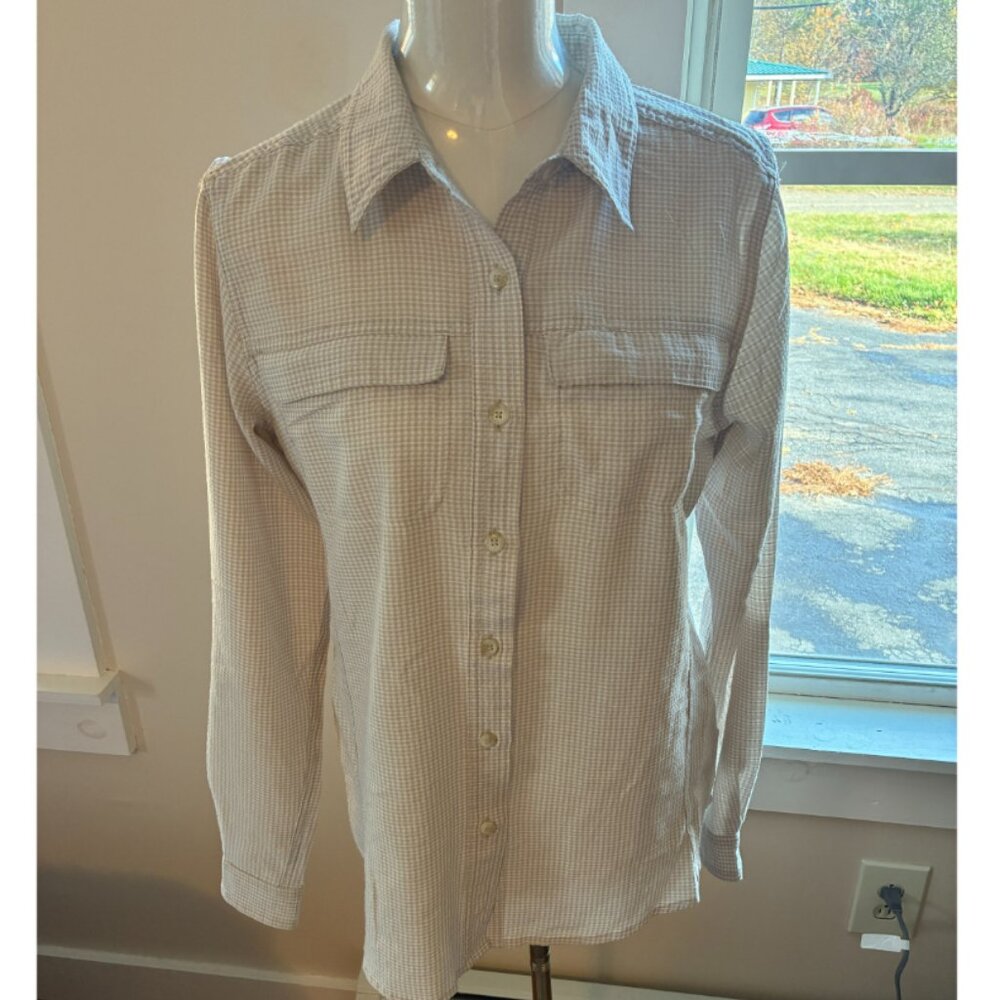 Tan & White Check Exofficio Lightweight Outdoors Hiking Shirt